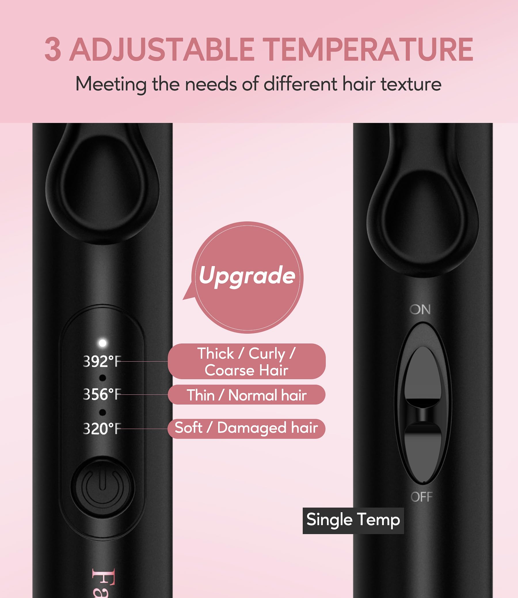 Farery triple barrel mini waver lifestyle shot on a vanity counter.