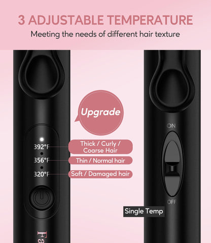 Farery triple barrel mini waver lifestyle shot on a vanity counter.