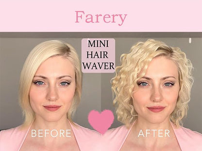 Farery compact beach wave curler safely stored inside its travel pouch.