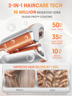 SHEGLAM Beach Babe wave iron being clamped onto a section of long hair for styling.