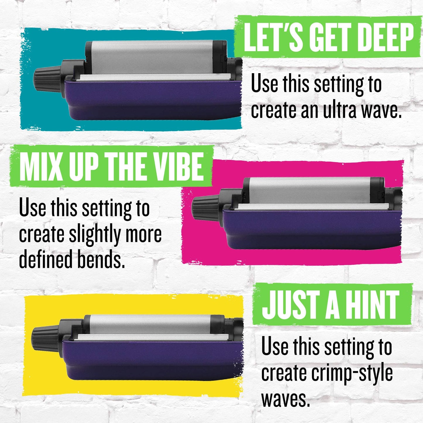 Bed Head adjustable hair waver showing the premium textured styling plates.