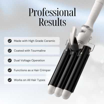 Alure one inch hair waver showcasing the insulated safety tips and non slip handle grip