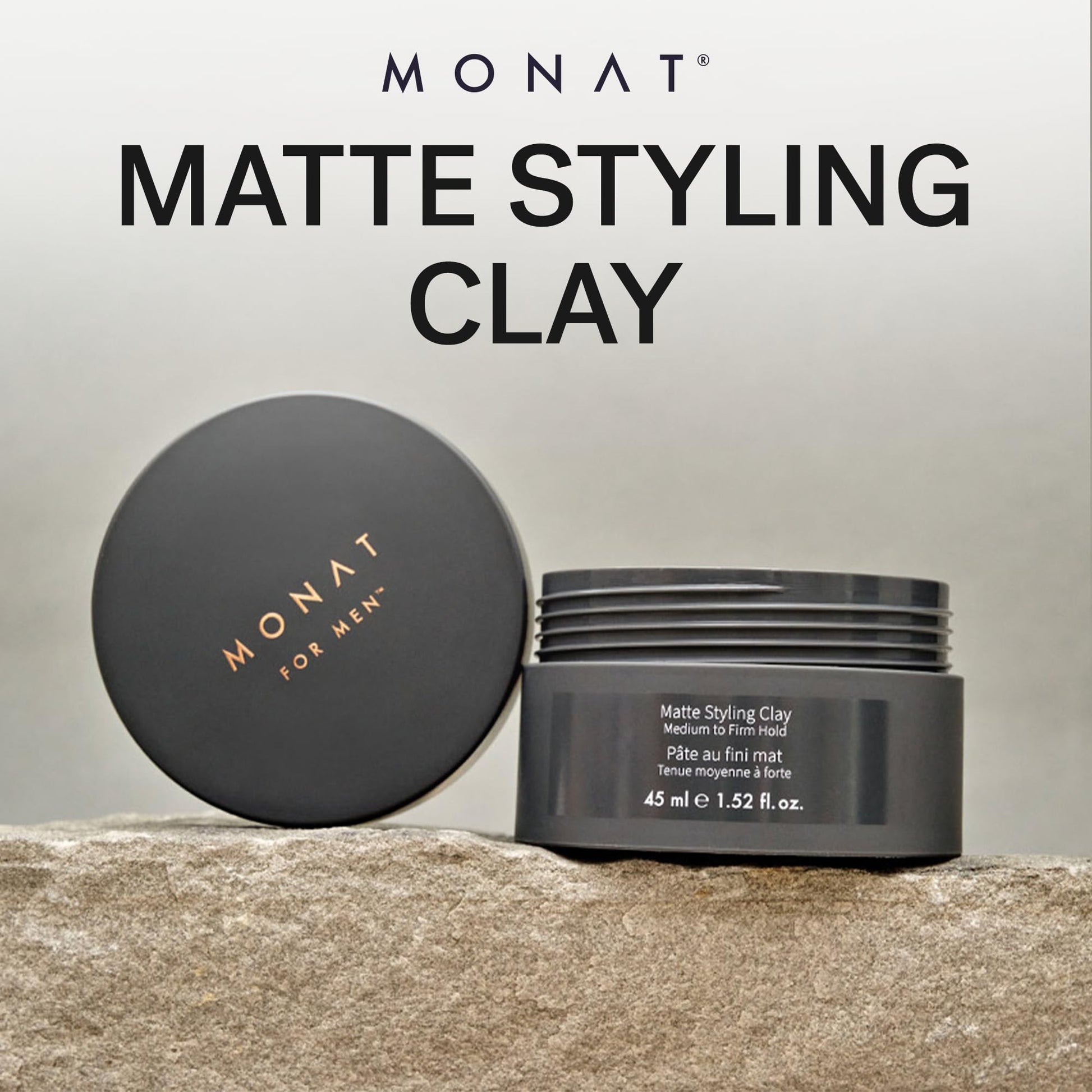 Authentic USA imported MONAT matte finish hair clay product display