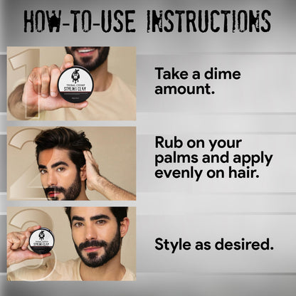 Tribal Chimp 24-hour hold hair thickening clay product benefits layout