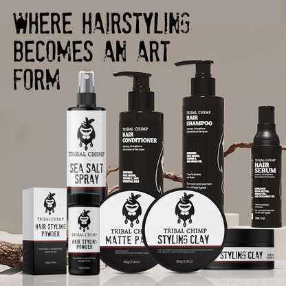 Tribal Chimp non-sticky hair styling clay close up of original imported formula