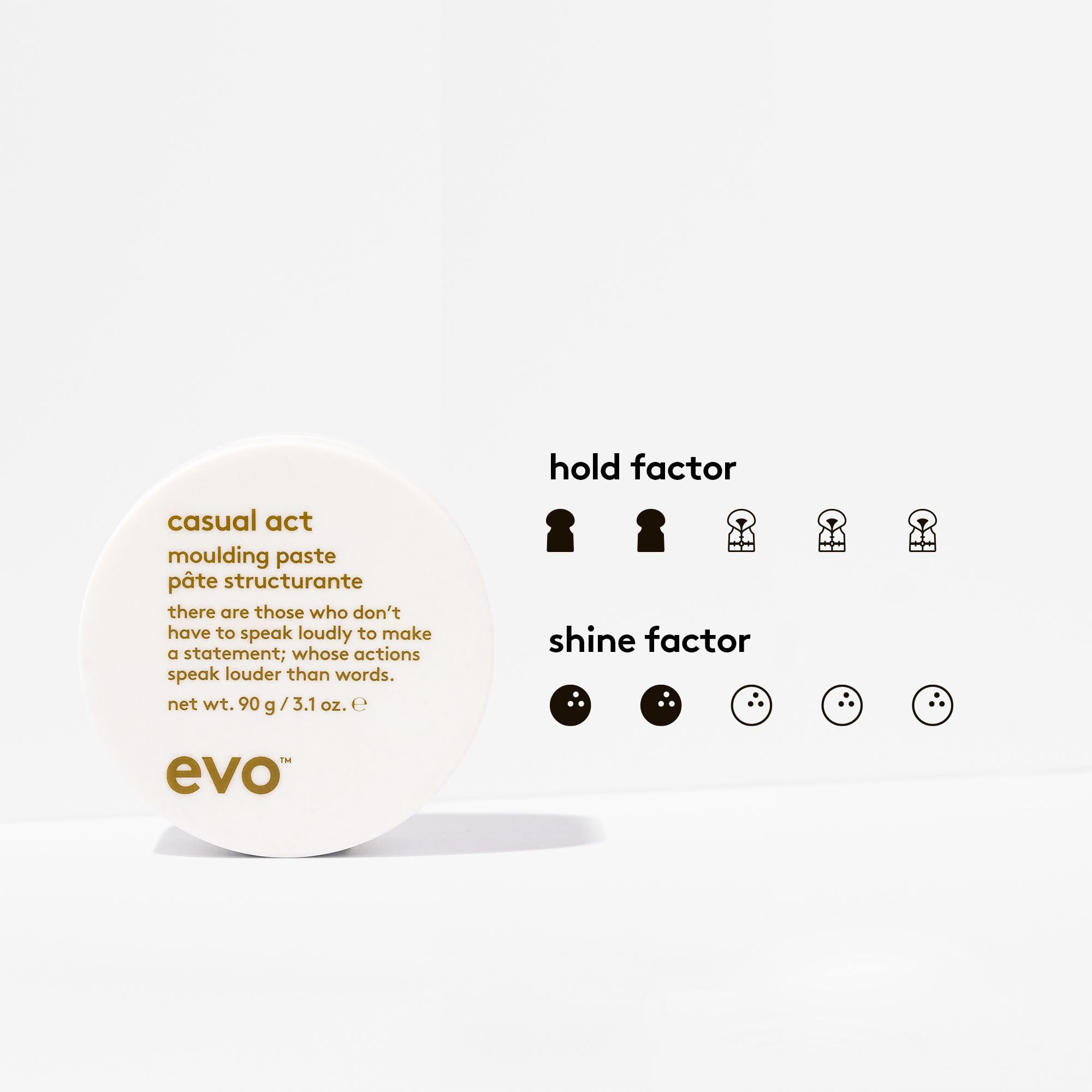EVO Casual Act Moulding Whip texture shot showing the smooth lightweight styling cream paste