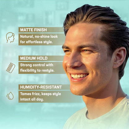 Uplift Provisions Company hair clay pomade container opened revealing the cream paste formula