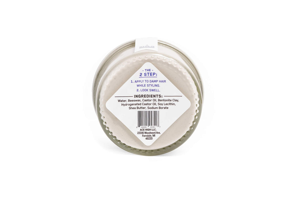 Ace High water based strong hold clay jar top view packaging