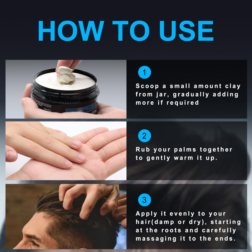 Non greasy medium hold styling pomade jar for all hair types