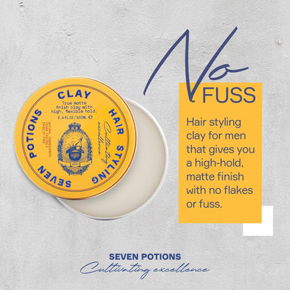 Water based high hold hair pomade container for residue free styling