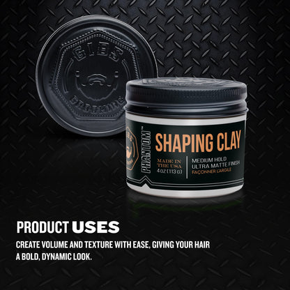 GIBS Phantom matte clay jar open showing product texture for natural hairstyles