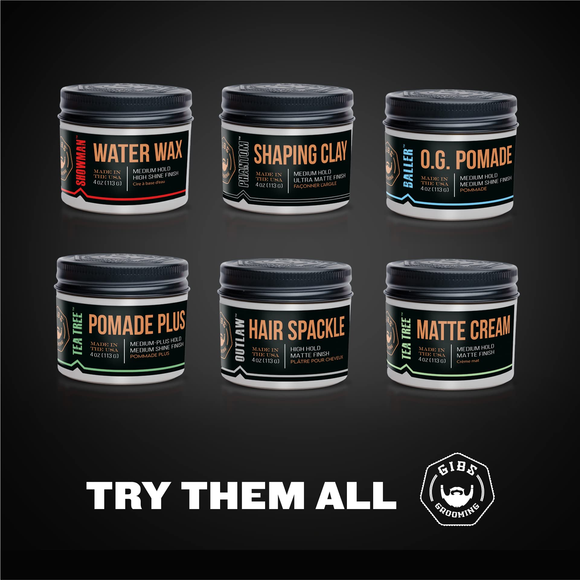 GIBS Grooming water based clay for oily scalp and sweat resistant hair hold