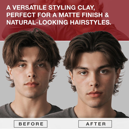 CRVFT unscented men's hair clay open container showing the dense texturizing formula.