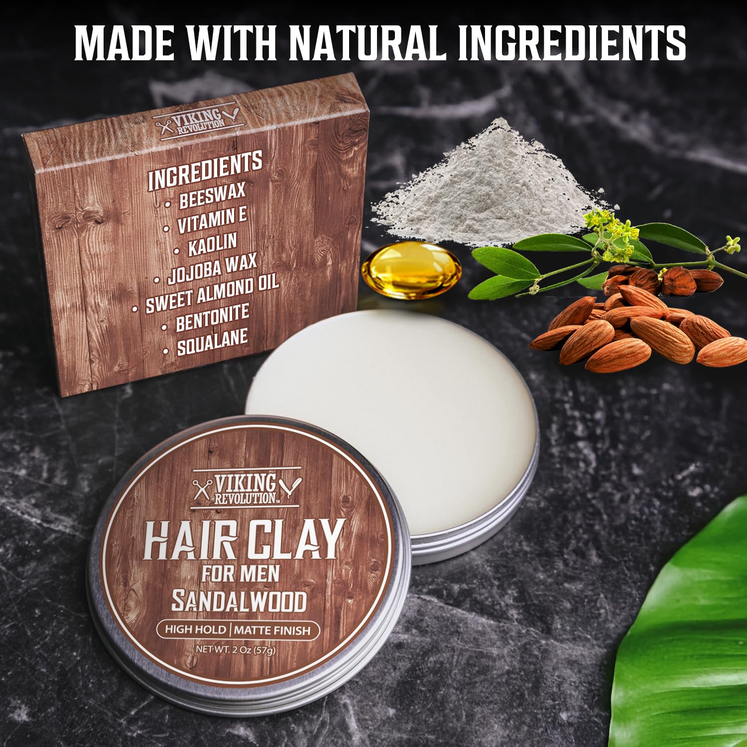 Two ounce tin of authentic imported sandalwood styling cream for men