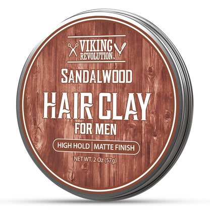 Viking Revolution sandalwood scent matte hair styling paste open jar view