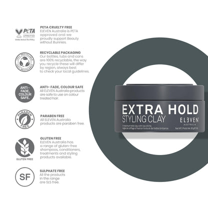 Top down view of Eleven Australia matte finish styling clay for short and medium hair texturing