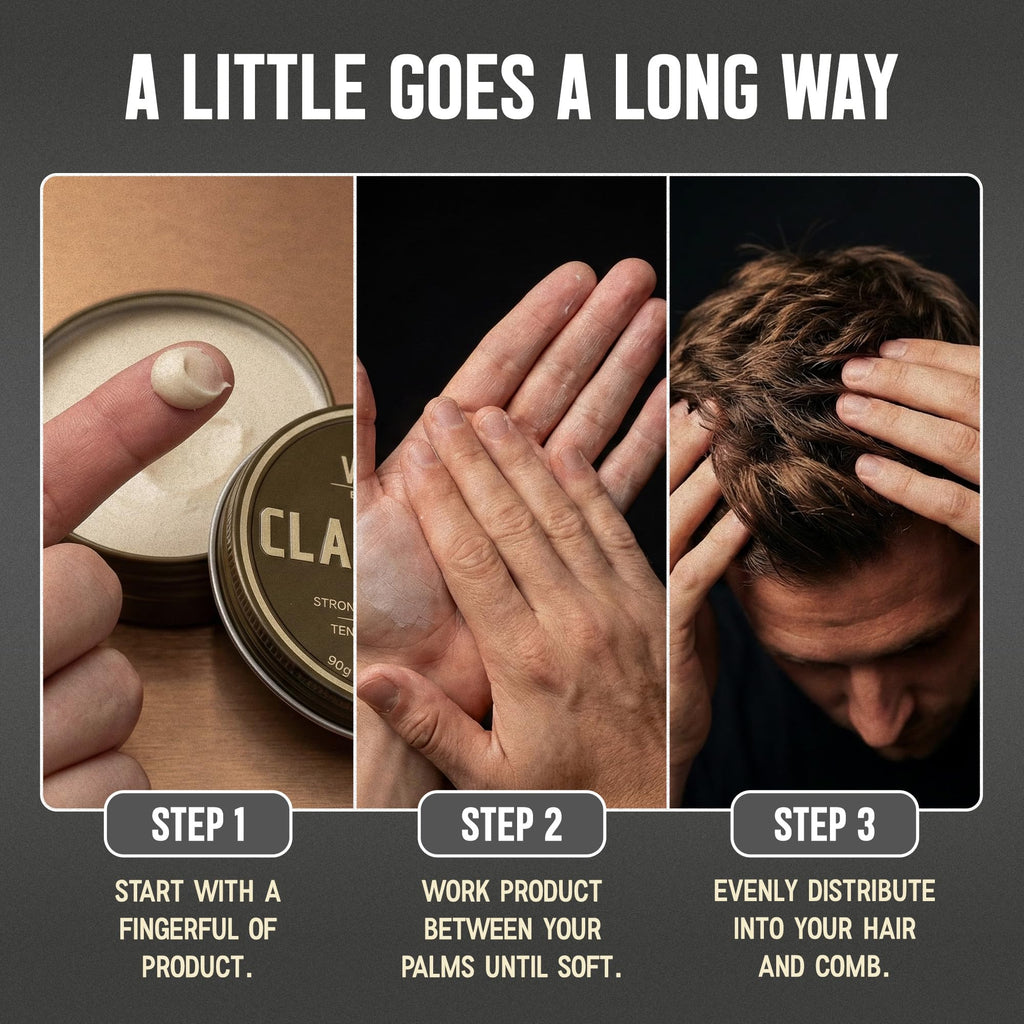 Premium men matte finish hair pomade ingredient and formula label