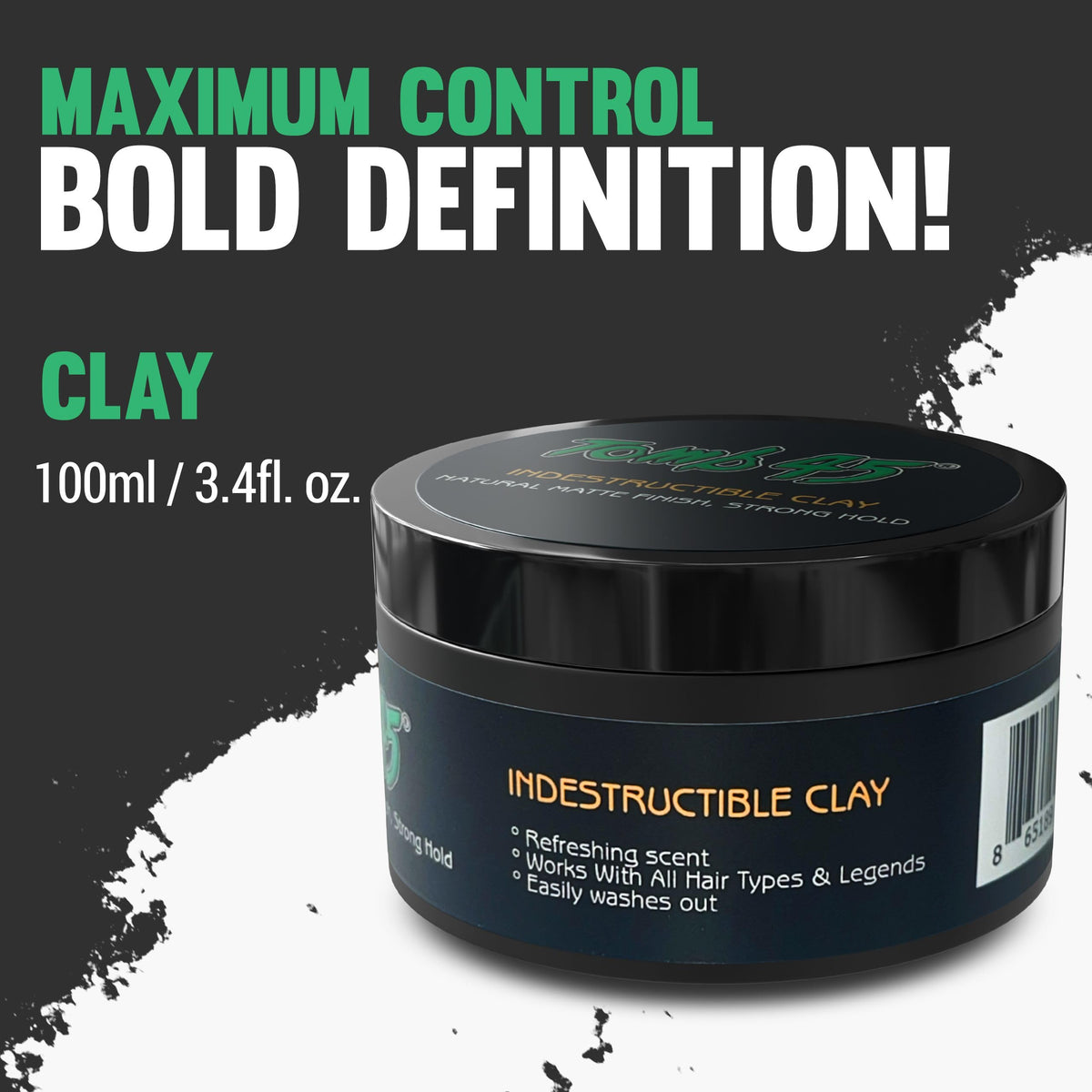 Tomb 45 men hair styling clay product side profile