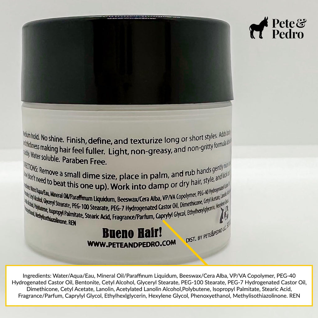 Pete And Pedro Hair Styling Clay lifestyle packaging display.