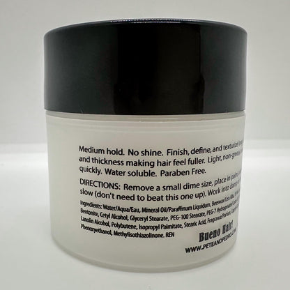 Pete And Pedro fine thinning hair styling clay jar demonstrating the premium bentonite product