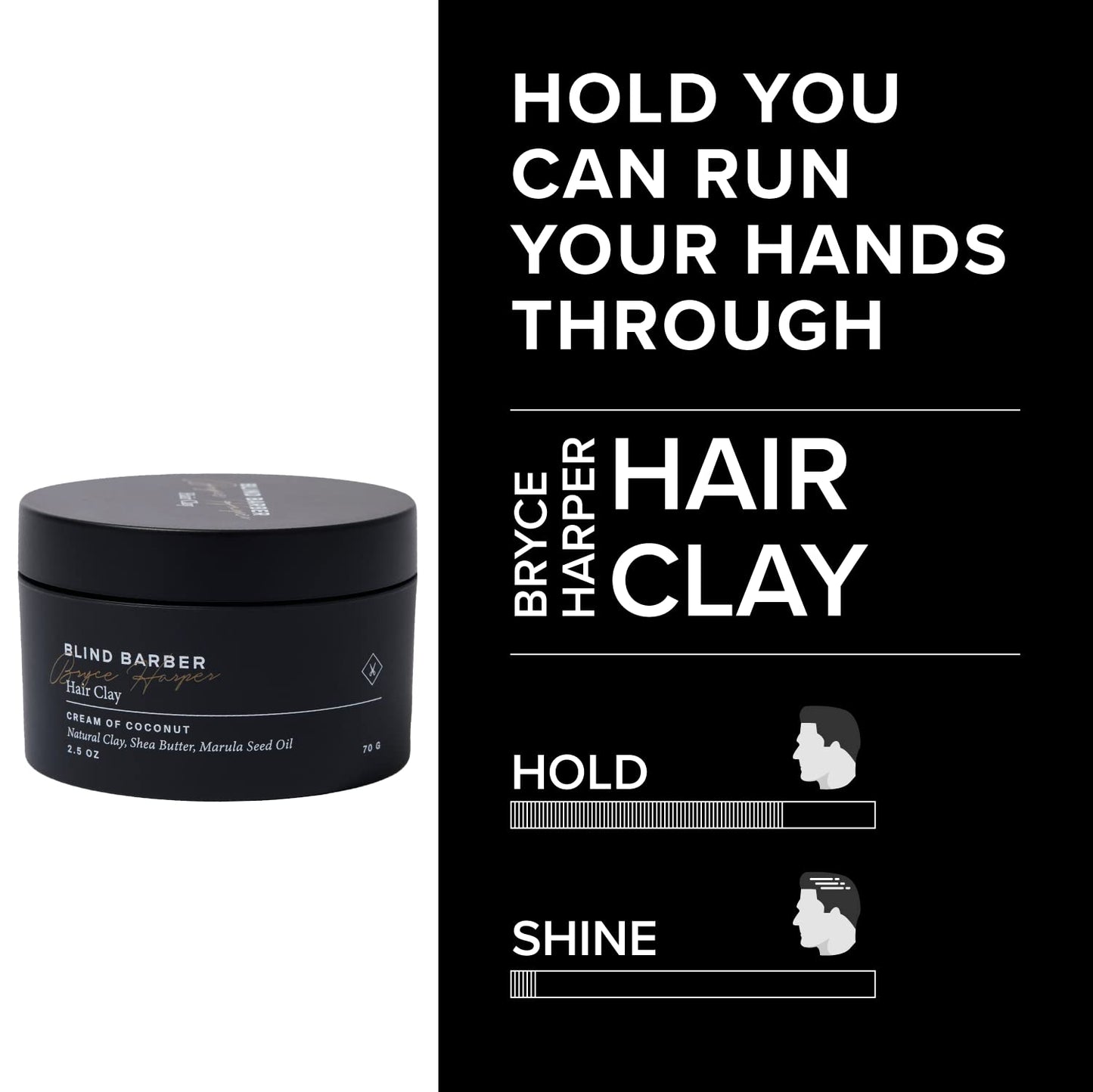 Premium matte finish men hair clay infused with kaolin clay packaging