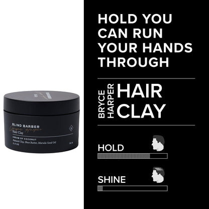 Premium matte finish men hair clay infused with kaolin clay packaging