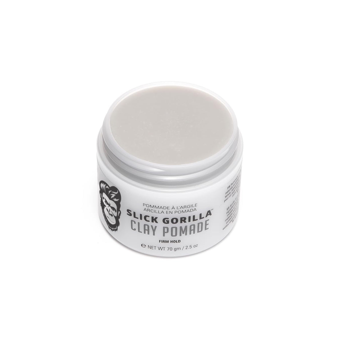 Slick Gorilla matte hair clay open tub showing firm texture formula