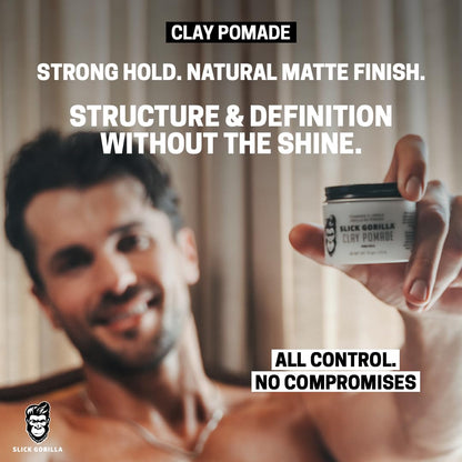 Slick Gorilla non greasy clay pomade for thick and wavy hair