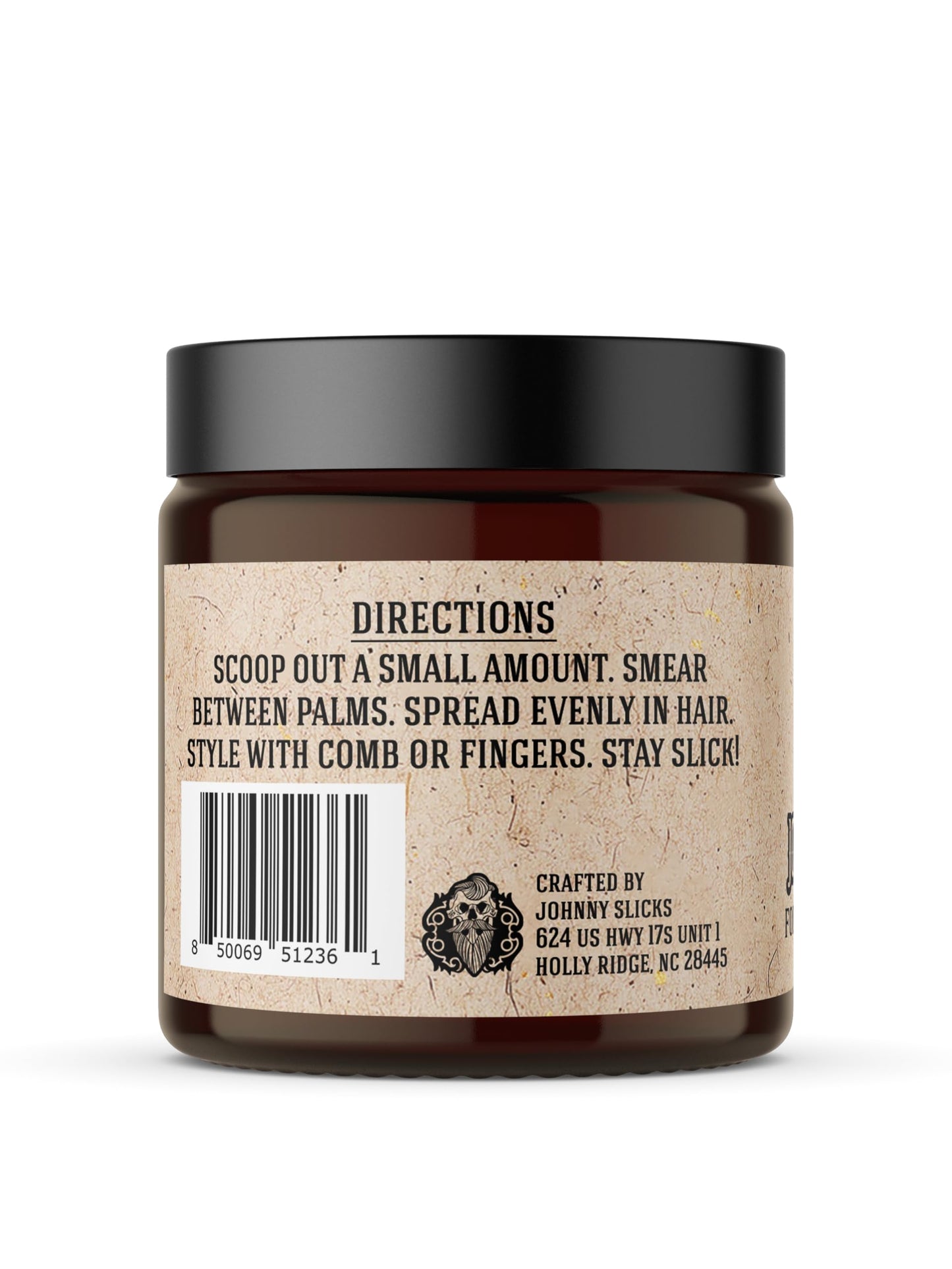 Johnny Slicks USA imported organic pomade jar showing texture