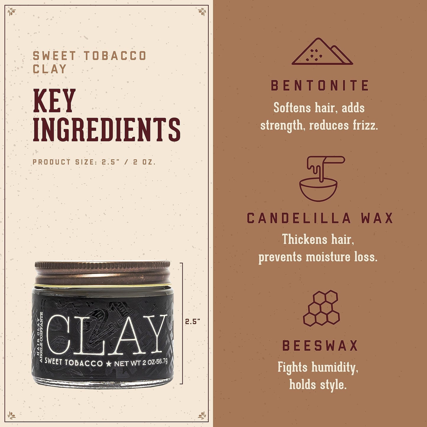 Luxury medium hold shine free hair clay texture detail