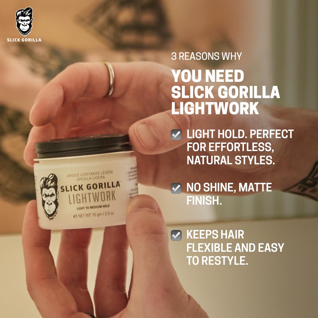 Slick Gorilla matte finish styling clay for men lid open