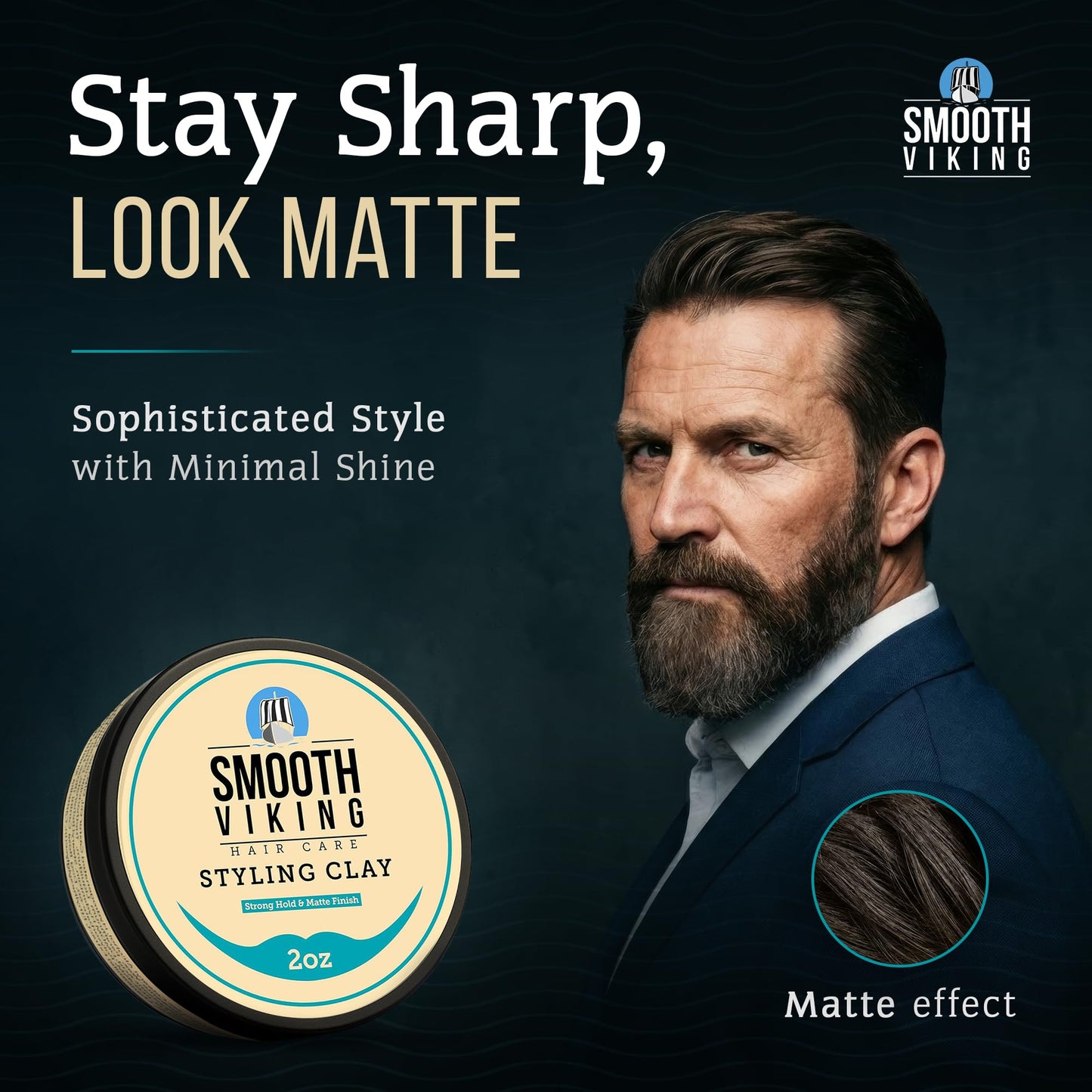 Smooth Viking hair molding cream packaging showcasing two ounce sizing information