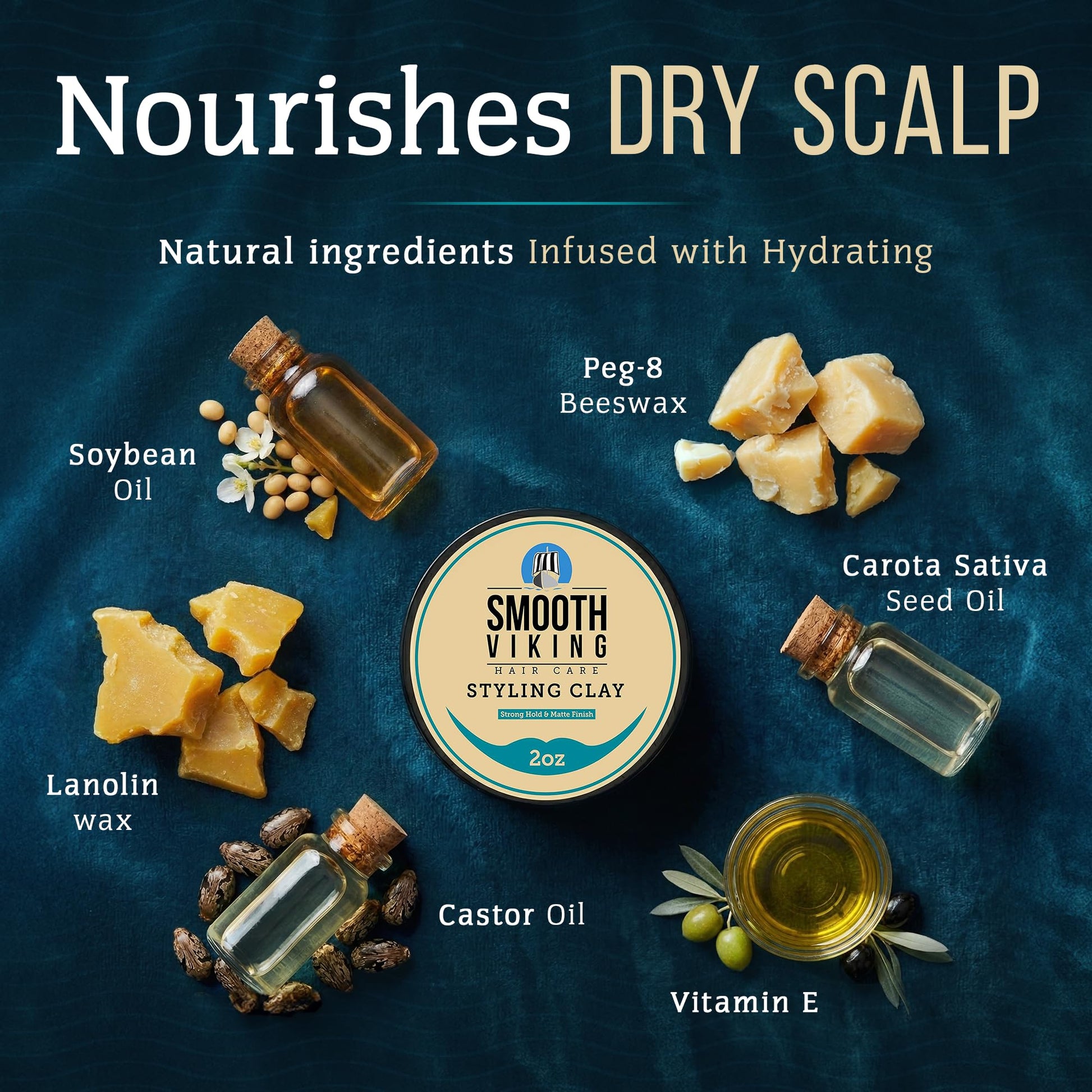Premium water soluble mens hair texturizing clay for volumizing fine hair