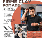 Suavecito Firme Clay premium grooming pomade for natural textured men hairstyles
