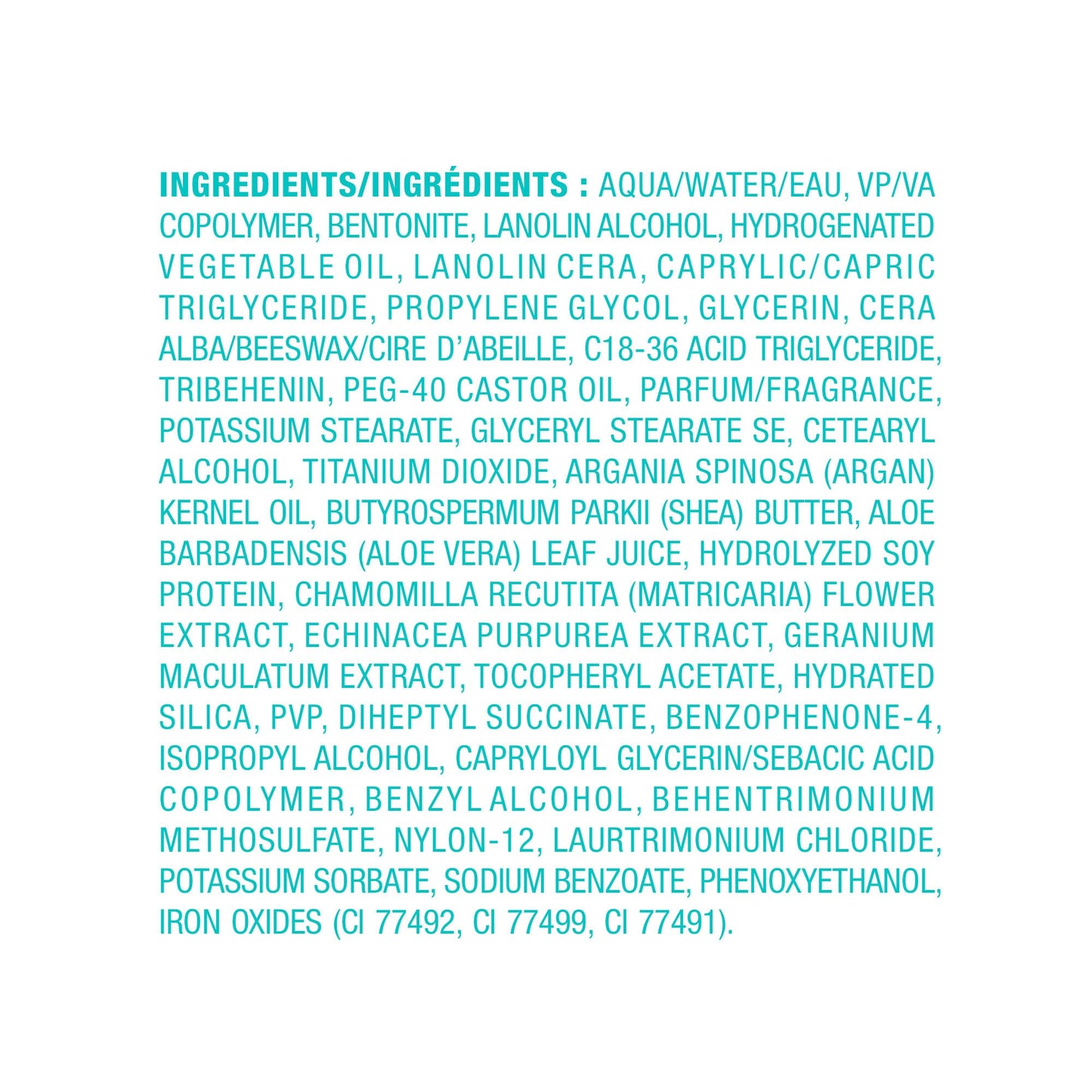 Back label of the Moroccanoil strong hold matte clay detailing the ingredients list.
