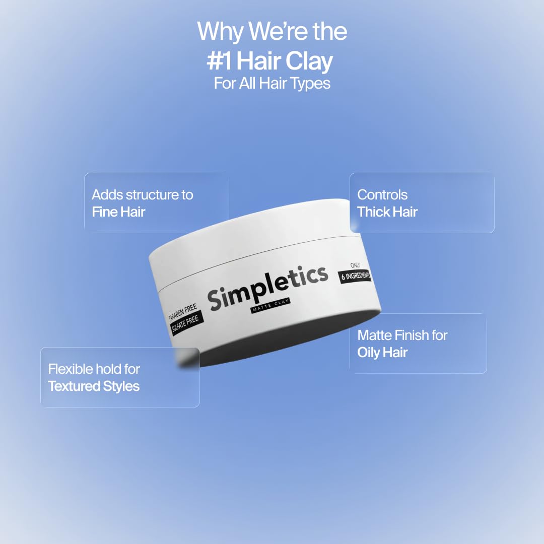 Man styling hair with Simpletics natural matte clay