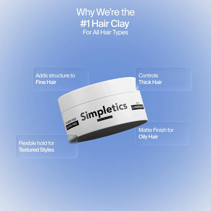 Man styling hair with Simpletics natural matte clay