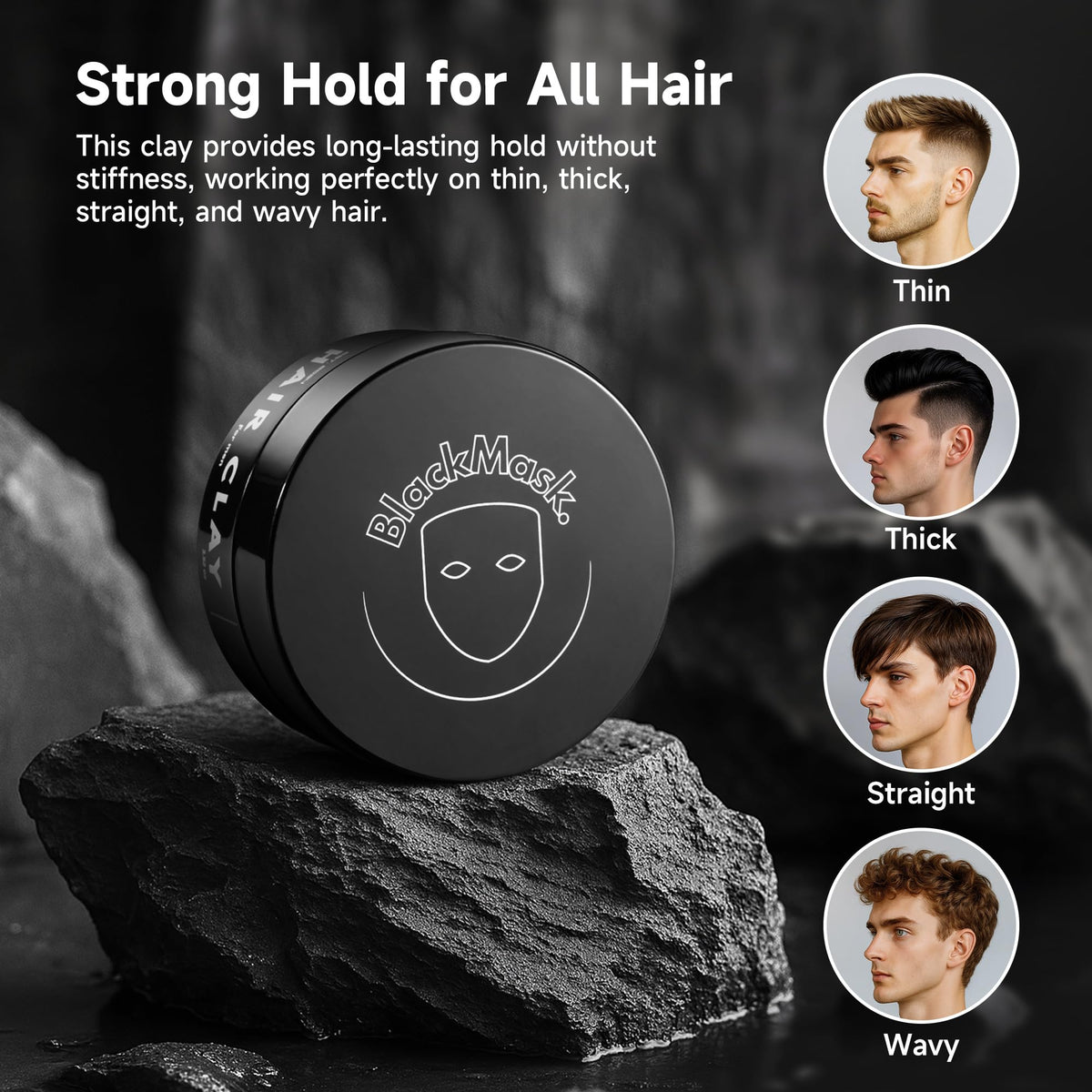 Authentic USA imported men styling clay jar showing clean matte finish labeling.