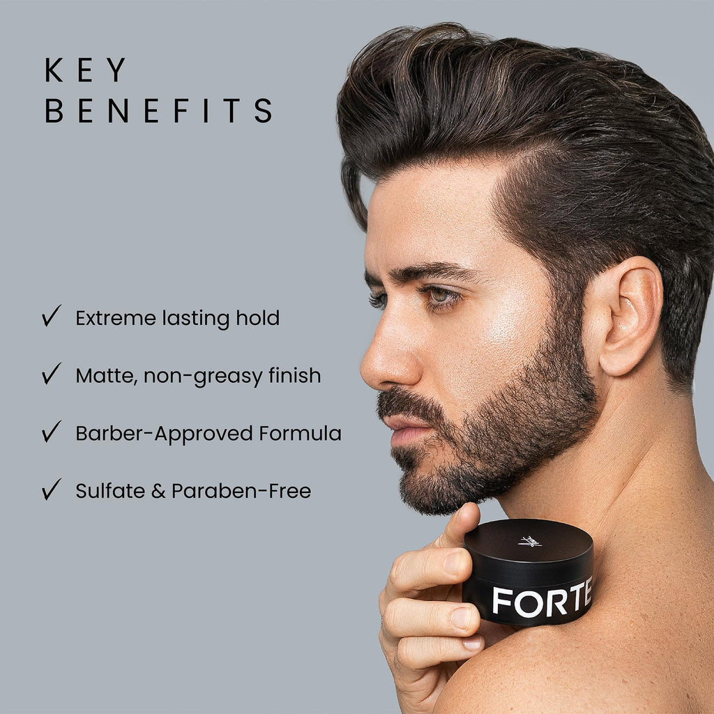 Forte Series Texture Clay packaging label details and size instructions