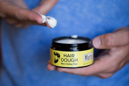 Back of the Hair Dough container highlighting the directions for use and water soluble features.