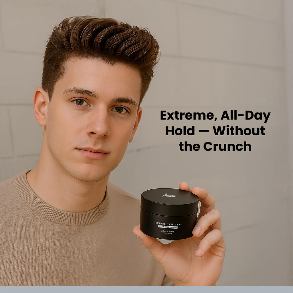 Forte Series luxury cardamom and patchouli scented hair clay product shot