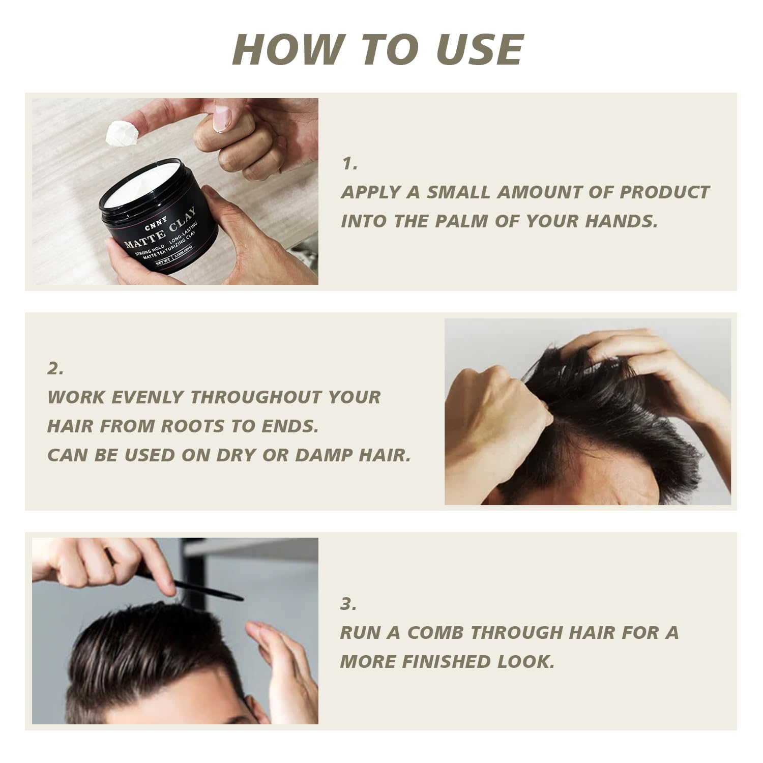 Crownnaturally hair clay jar open displaying the product consistency for men grooming