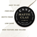 Crownnaturally premium men hair styling clay jar with ingredients and instructions visible