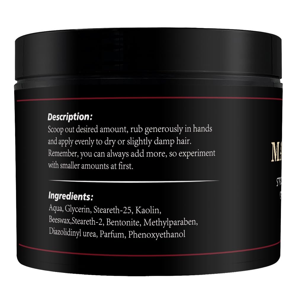 Crownnaturally matte clay pomade side view showing the authentic imported label