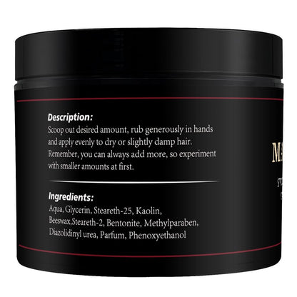 Crownnaturally matte clay pomade side view showing the authentic imported label