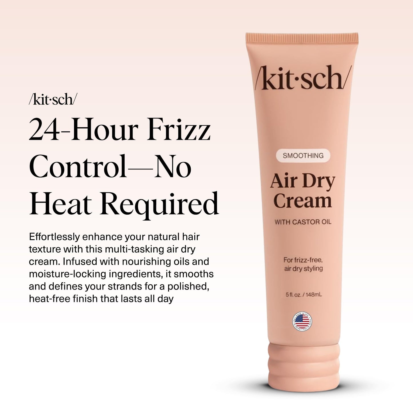 Kitsch weightless styling cream texture squeeze out showing smooth consistency