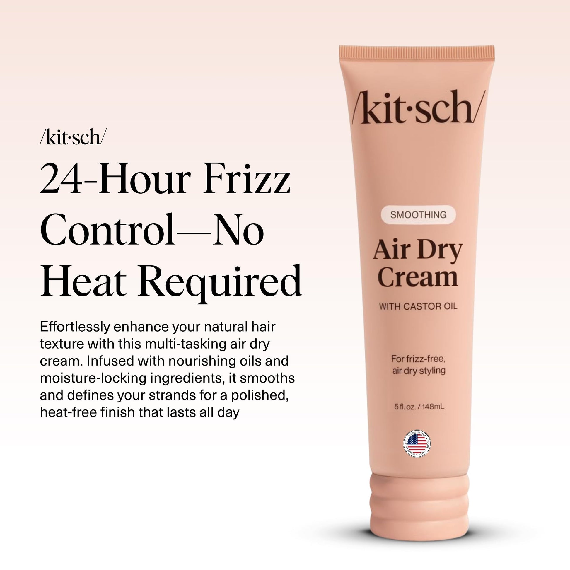 Kitsch weightless styling cream texture squeeze out showing smooth consistency