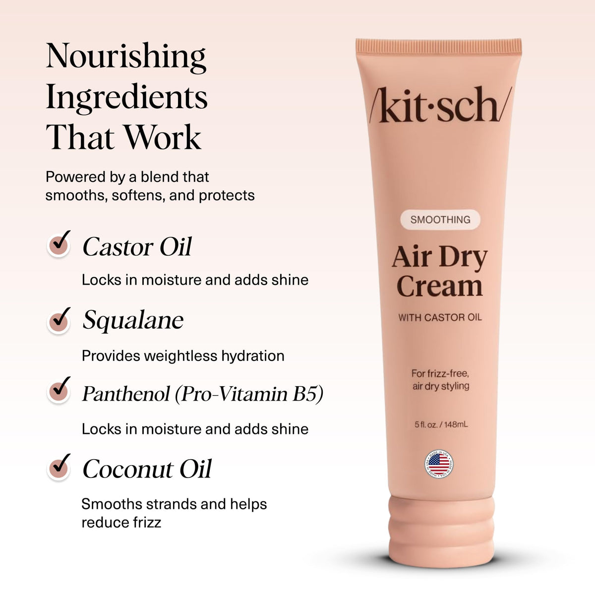 Kitsch air dry leave in conditioner tube for natural hair texture definition