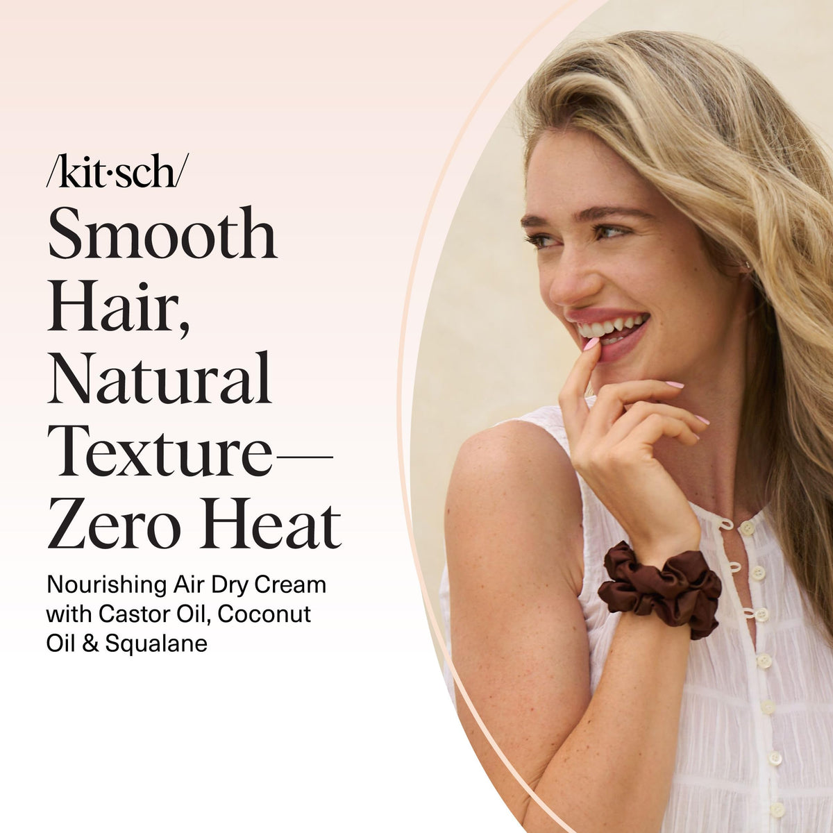 Kitsch vegan and cruelty free hair smoothing product for low maintenance styling