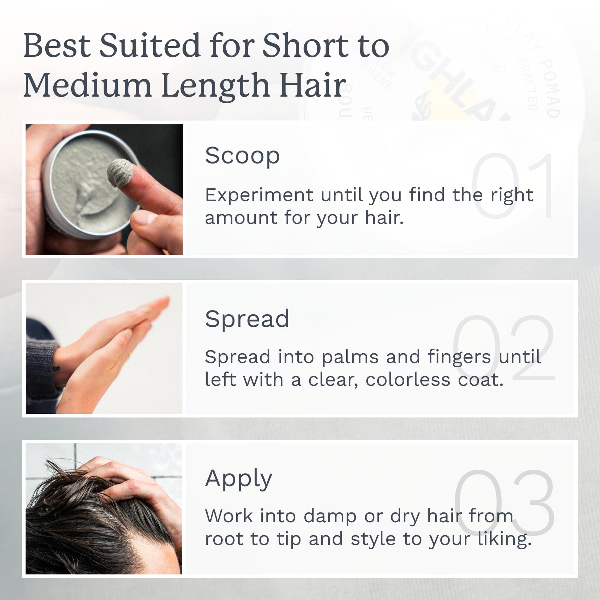 Highland non toxic hair pomade with Canadian glacial clay for scalp health